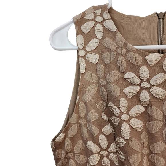 TCEC Women's Taupe Floral Jacquard Bubble Hem Mini Dress - Picture 3 of 6